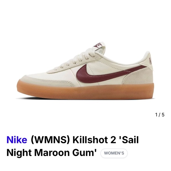 Nike(WMNS) Killshot 2 'Sail Night Maroon Gum' - Picture 1 of 4